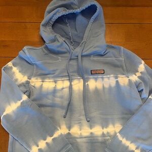Women's Vineyard Vines Blue and White Tie Dye Hoodie (Small)